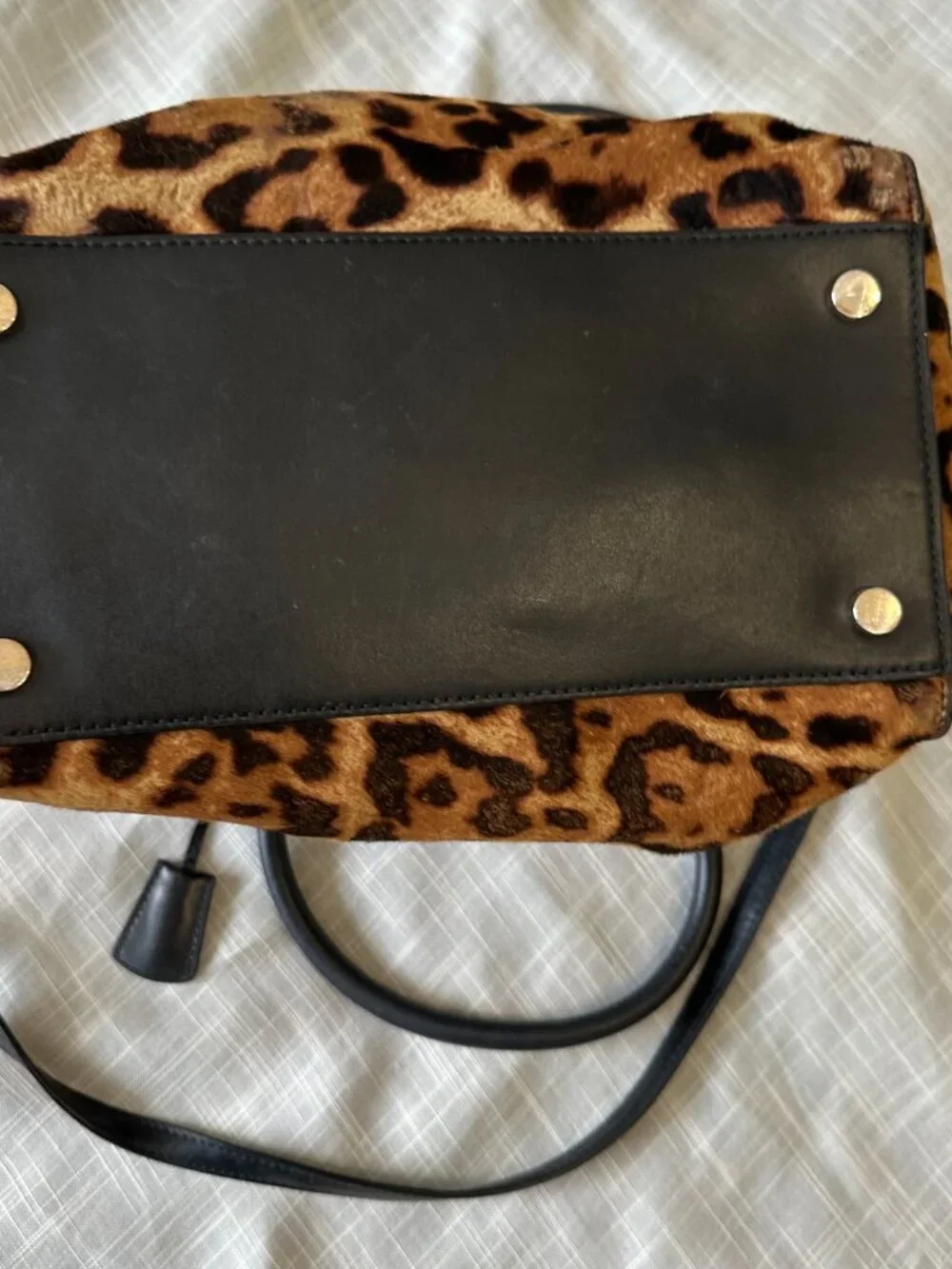 Michael Kors Hamilton Leopard Calf Hair Satchel